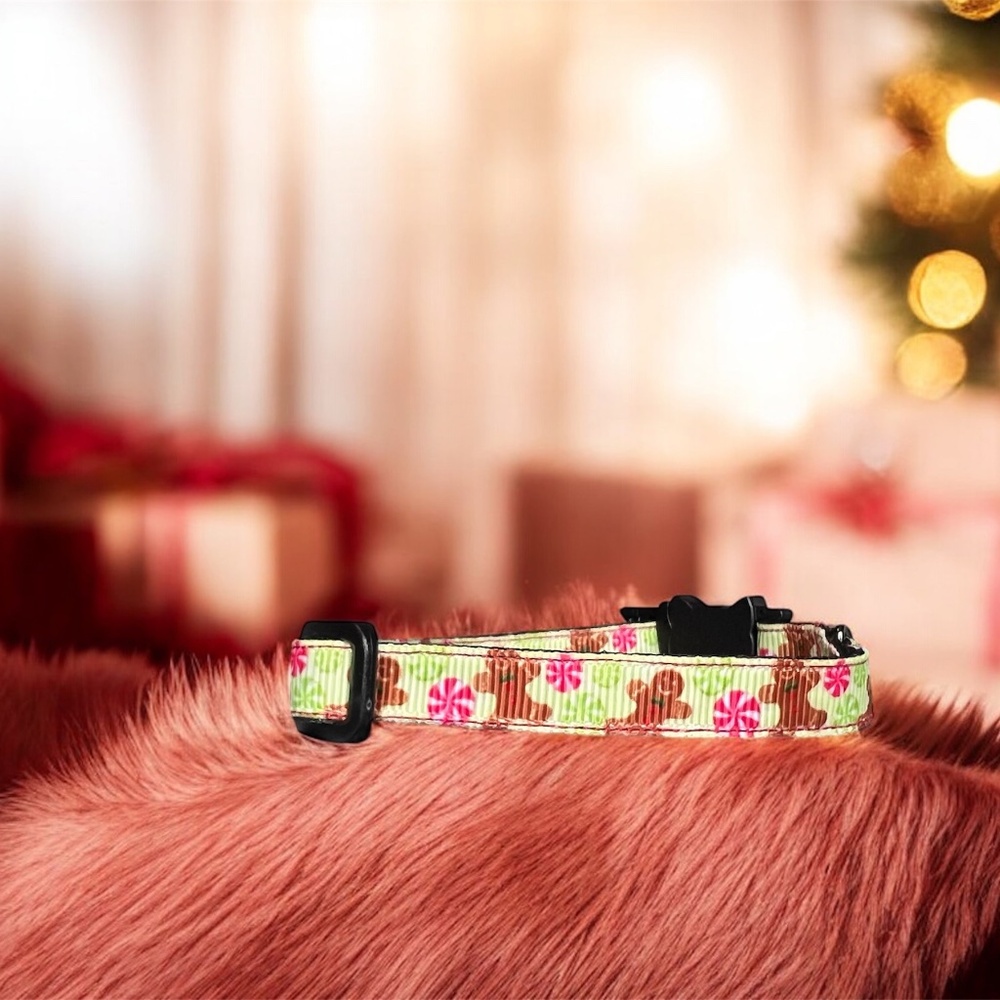 Handmade Gingerbread and Candy Cat breakaway Collar